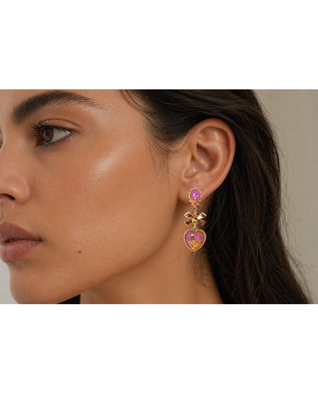 Sacred Heart Charm Earrings