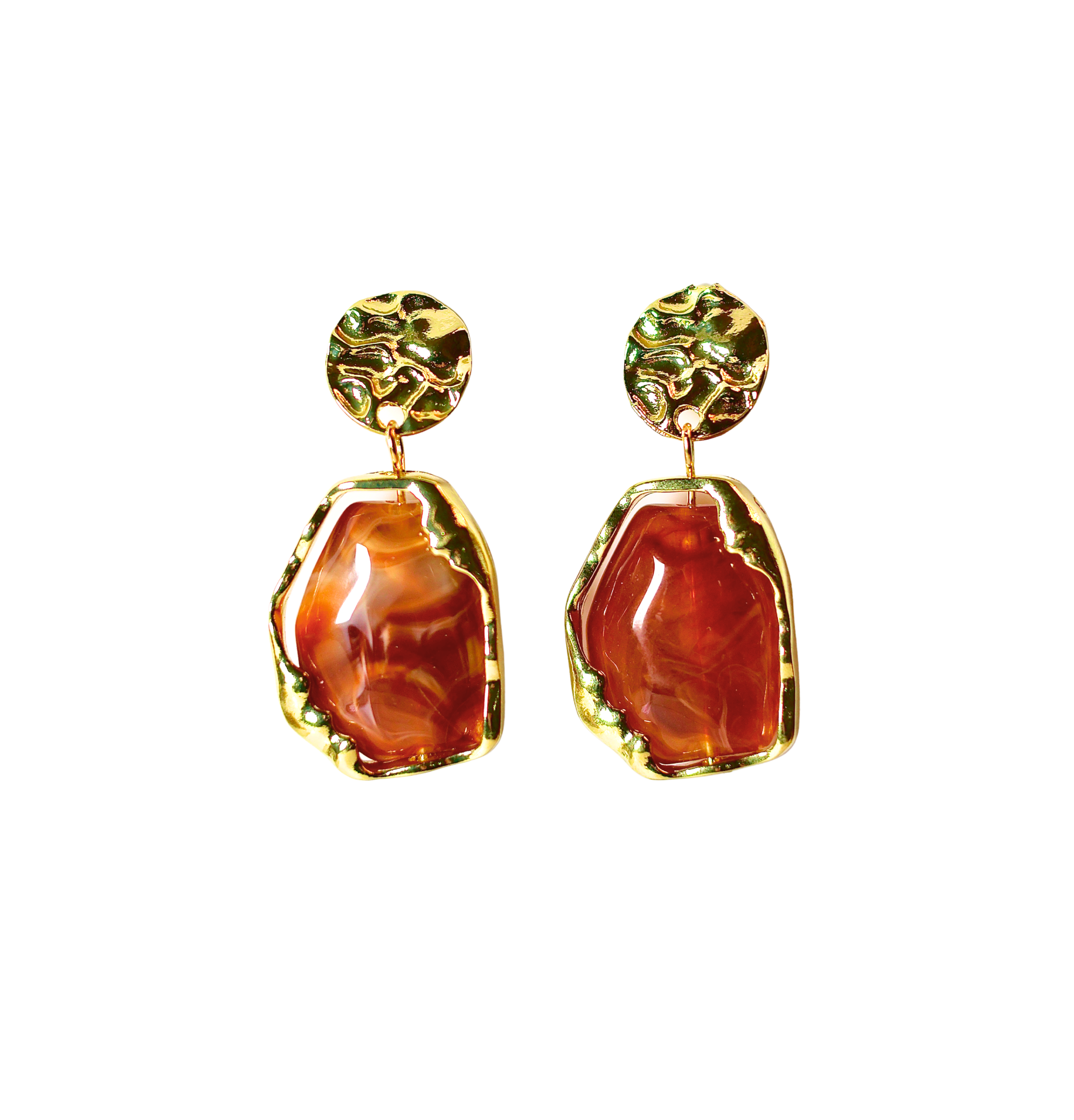 Amber Glass Drop Earrings