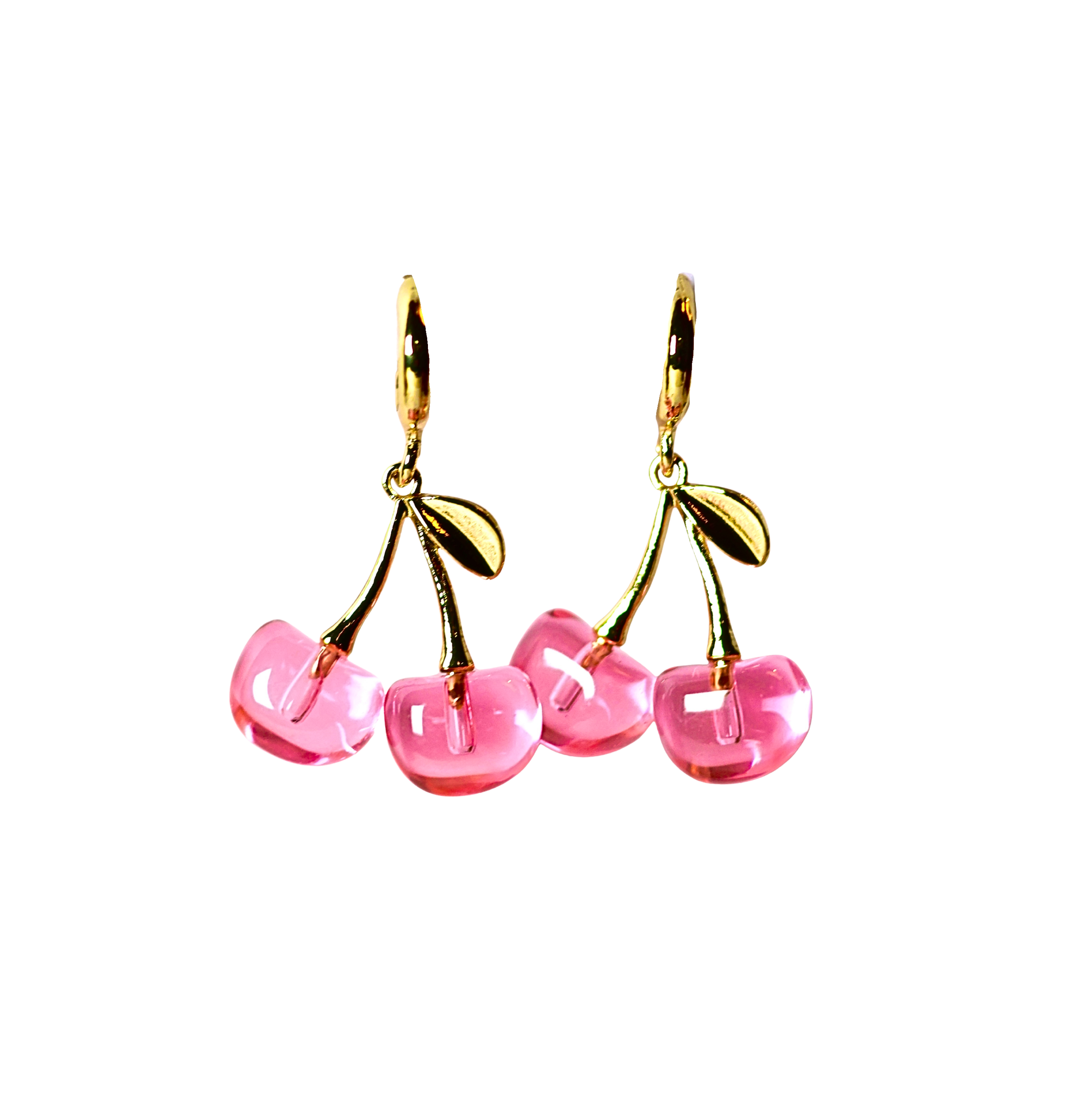 Pink Cherry Drop Earrings