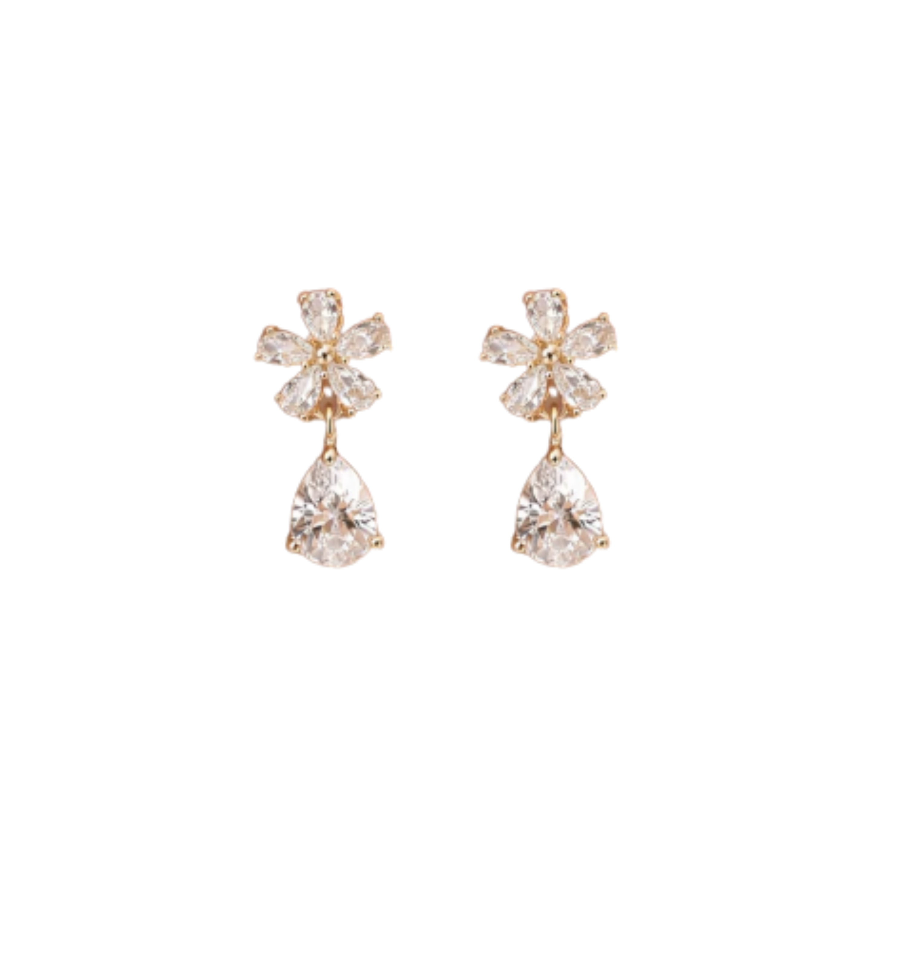 Silver Crystal Drop Earrings