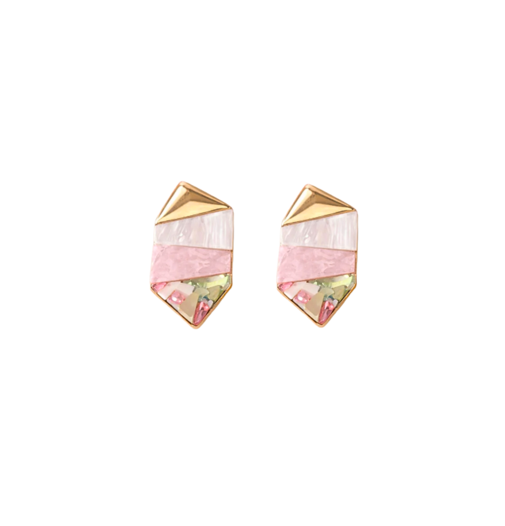 Square Contrast Stud Earrings