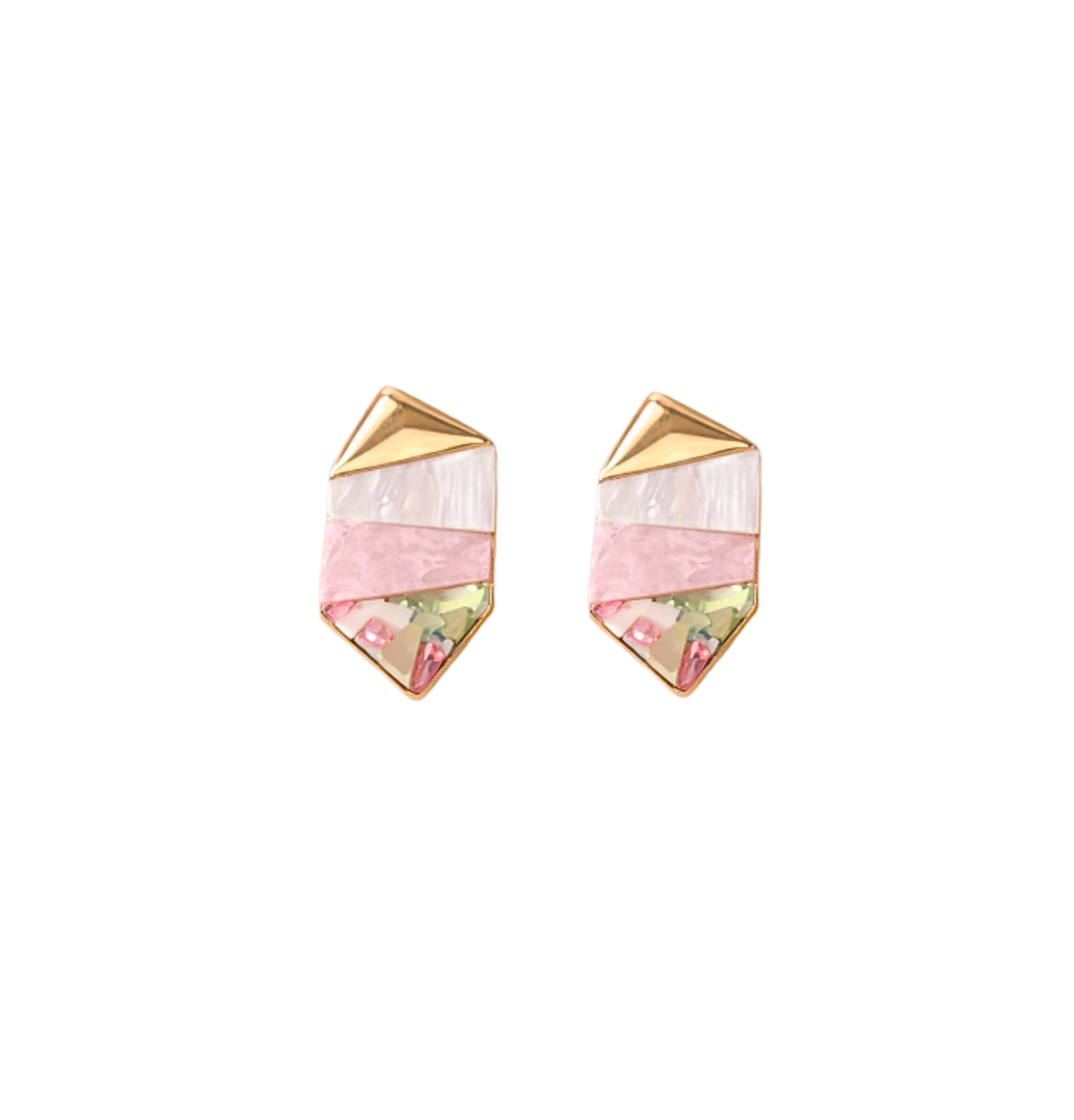 Square Contrast Stud Earrings