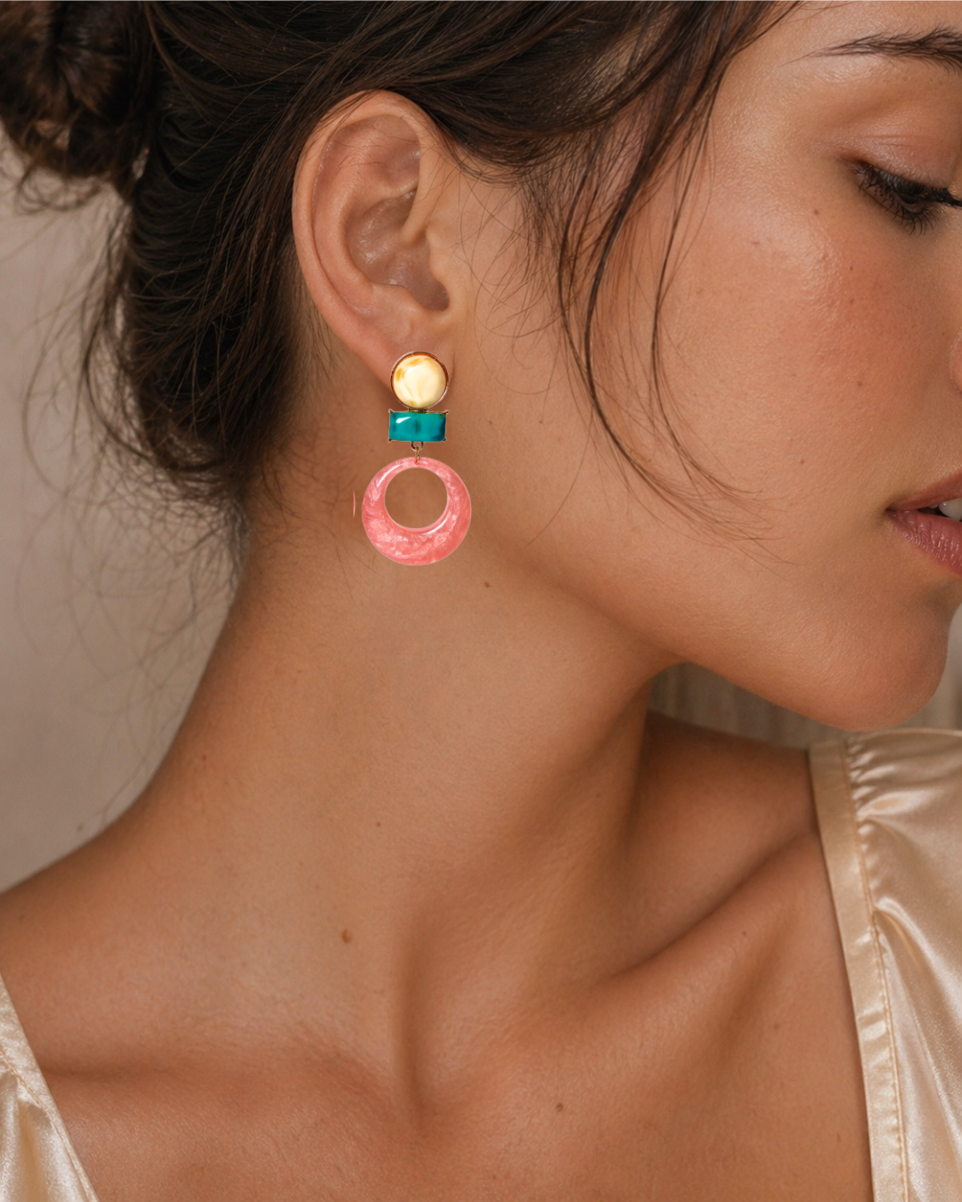 Coral Loop Statement Earrings