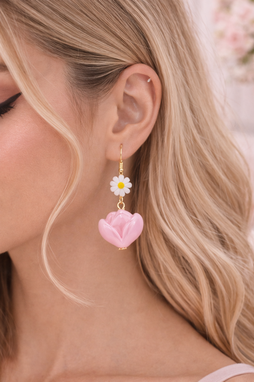 Daisy Heart Drop Earrings