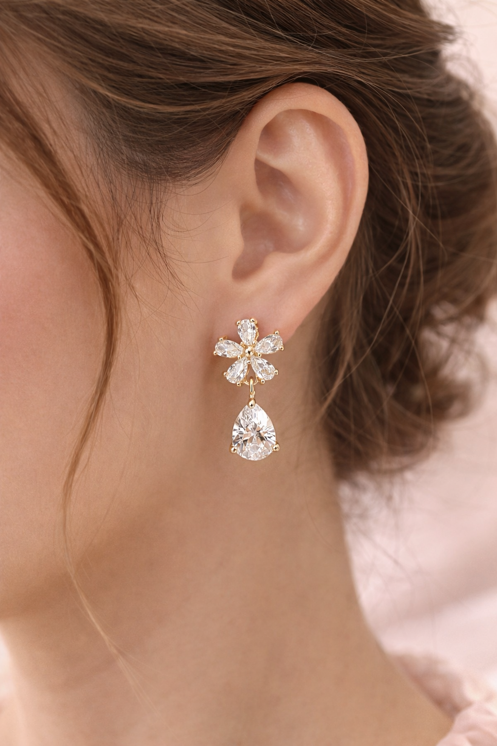 Silver Crystal Drop Earrings
