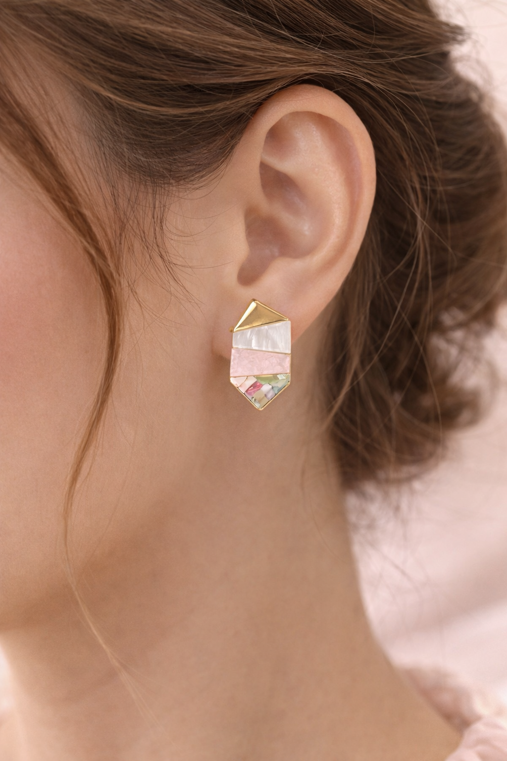 Square Contrast Stud Earrings