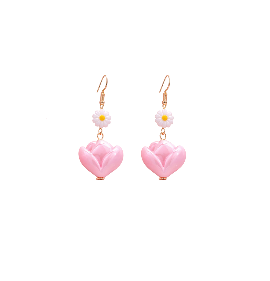 Daisy Heart Drop Earrings